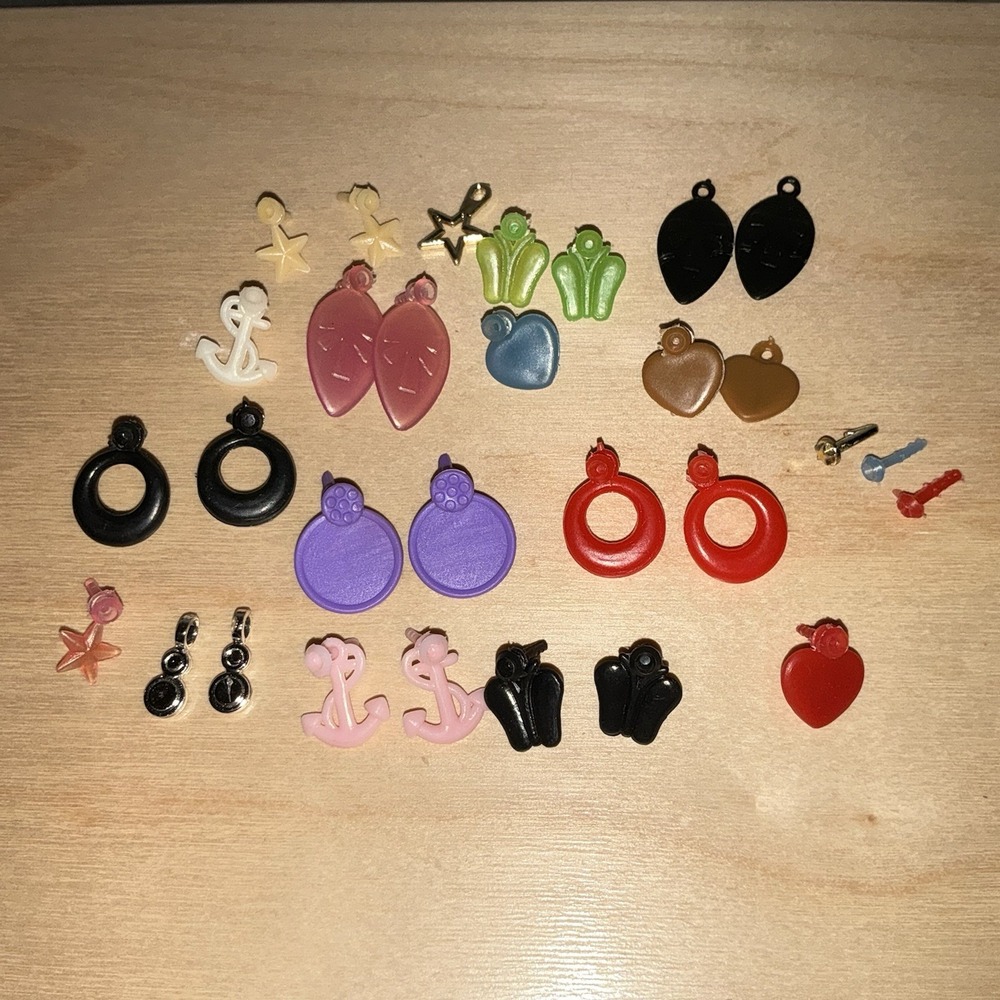 Barbie Vintage EARRINGS Replacement Accessories Lot Anchor Stars Butterfly